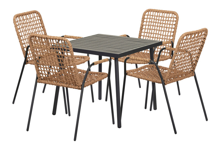 Hagestol Madison svart/natur – Sunlife